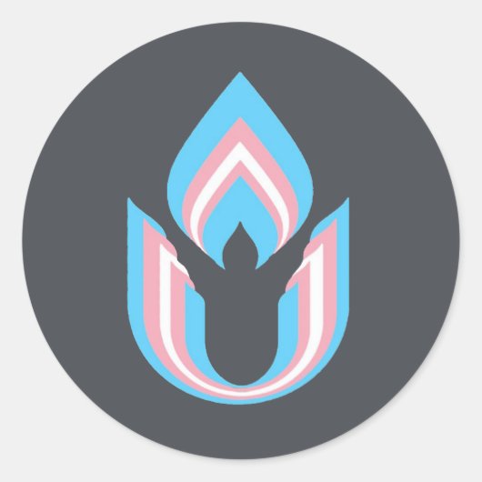 Sticker Rond LGBTQ transgenre Unitaire Universalisme chalut (Devant)