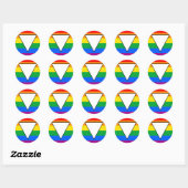 Sticker Rond LGBTQ+ Triangle et Rainbow Pride (Feuille)