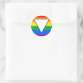 Sticker Rond LGBTQ+ Triangle et Rainbow Pride (Sac)