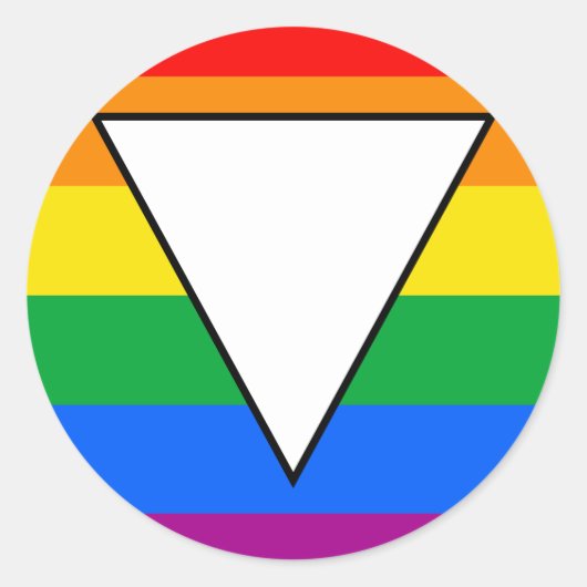 Sticker Rond LGBTQ+ Triangle et Rainbow Pride (Devant)