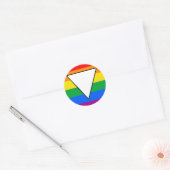 Sticker Rond LGBTQ+ Triangle et Rainbow Pride (Enveloppe)