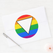 Sticker Rond LGBTQ+ Triangle et Rainbow Pride (Enveloppe)