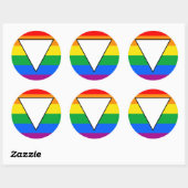 Sticker Rond LGBTQ+ Triangle et Rainbow Pride (Feuille)