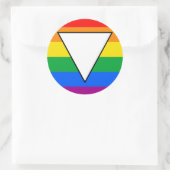 Sticker Rond LGBTQ+ Triangle et Rainbow Pride (Sac)