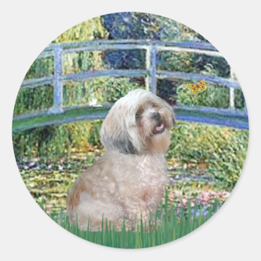 Sticker Rond Lhasa Apso 10 - Pont (Devant)
