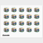 Sticker Rond Lhasa Apso (#9) (Feuille)