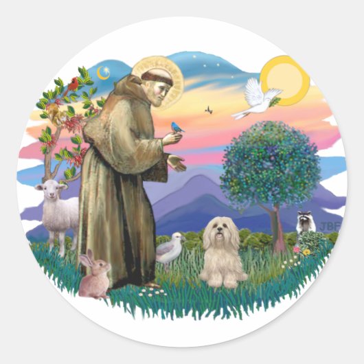 Sticker Rond Lhasa Apso (#9) (Devant)