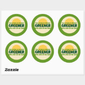 Sticker Rond L'herbe est plus verte avec toi de mon côté (Feuille)