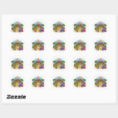 Sticker Rond L'histoire de Noël (Feuille)
