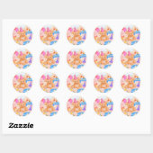 Sticker Rond L'histoire de Splashtastic rose de Hamhock ! (Feuille)