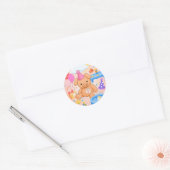 Sticker Rond L'histoire de Splashtastic rose de Hamhock ! (Enveloppe)