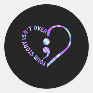 Sticker Rond L'histoire n'est pas sur la prévention du suicide