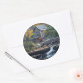 Sticker Rond L'Historique Grist Mill Sur Glade Creek (Enveloppe)