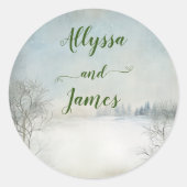 Sticker Rond L'hiver dans les montagnes Enveloppe Sceau (Devant)