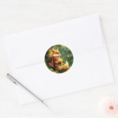 Sticker Rond L'hiver dans les pins (Enveloppe)