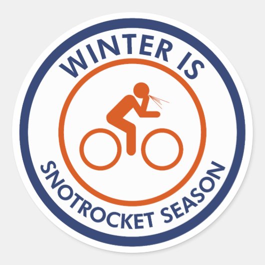 Sticker Rond L'Hiver Est Snot Rocket Saison Cyclisme (Devant)