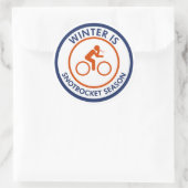 Sticker Rond L'Hiver Est Snot Rocket Saison Cyclisme (Sac)