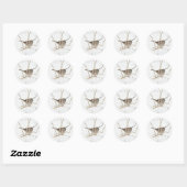 Sticker Rond L'hiver et le Bruant (Feuille)