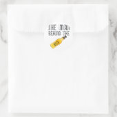 Sticker Rond L'homme derrière la bière (Sac)