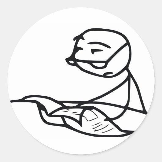 Sticker Rond L'homme du journal (Devant)