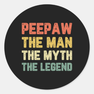 Sticker Rond L'Homme Le Mythe La Légende Bunnyaw Vintage Retro