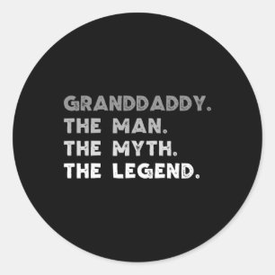 Sticker Rond L'Homme Le Mythe La Légende Cool Grand-père