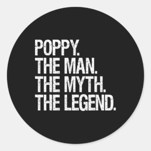 Sticker Rond L'Homme Le Mythe La Légende Drôle Dons Pères Cadea