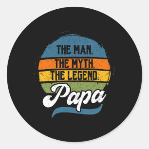 Sticker Rond L'Homme Le Mythe La Légende Papa Fête des pères