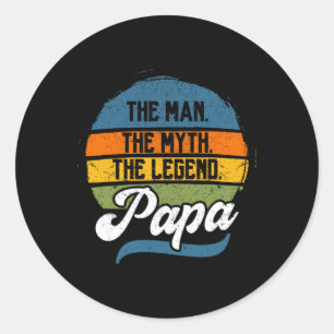 Sticker Rond L'homme Le Mythe La Légende Papa Père &# ; s Jour