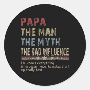 Sticker Rond L'Homme Le Mythe La Mauvaise Influence Chemises Pè