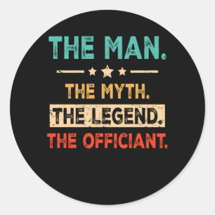 Sticker Rond L'homme Mythe Légende Officiant Célébrant le maria