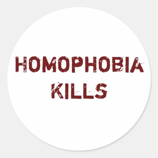 Sticker Rond L'homophobie tue (Devant)