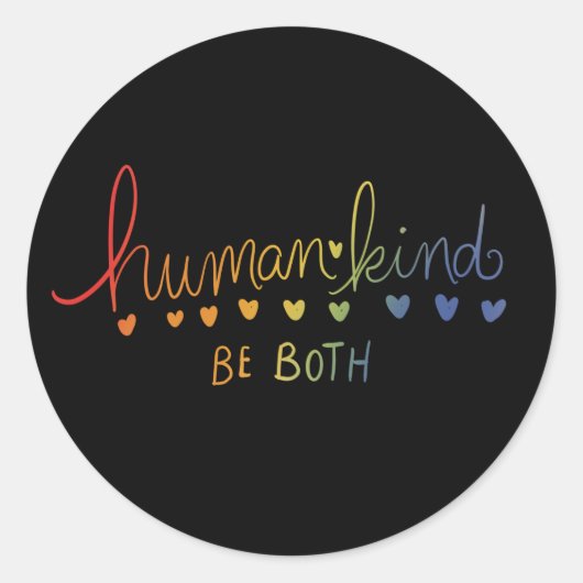 Sticker Rond L'humanité soit à la fois humaine (Devant)