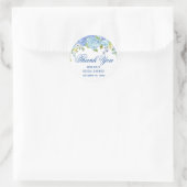 Sticker Rond L'Hydrangea Bleu pour Baby Shower de Fille (Sac)