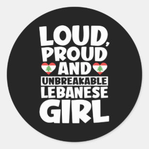 Sticker Rond Liban Drapeau fier Libanais