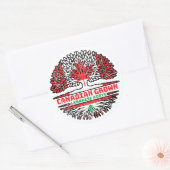 Sticker Rond Liban Liban Canadien Drapeau des racines de l'arbr (Enveloppe)