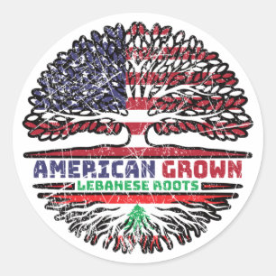 Sticker Rond Liban Liban États-Unis États-Unis