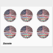 Sticker Rond Liban Liban États-Unis États-Unis (Feuille)