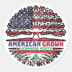 Sticker Rond Liban Liban États-Unis États-Unis