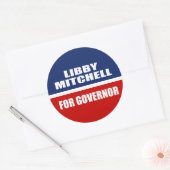 STICKER ROND LIBBY MITCHELL, GOUVERNEUR (Enveloppe)