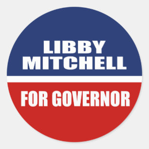 STICKER ROND LIBBY MITCHELL, GOUVERNEUR