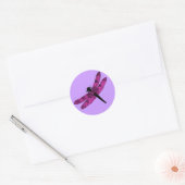 Sticker Rond Libellule à ailes roses (Enveloppe)