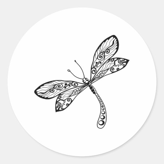 Sticker Rond libellule à nouveau seulement (Devant)