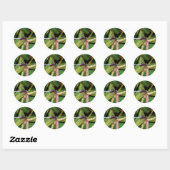 Sticker Rond libellule avec fleurs blanches (Feuille)