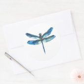 Sticker Rond libellule bleue (Enveloppe)