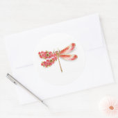 Sticker Rond libellule de fleurs avec sakura de bijoux (Enveloppe)
