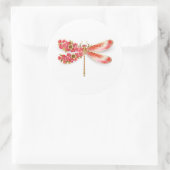Sticker Rond libellule de fleurs avec sakura de bijoux (Sac)