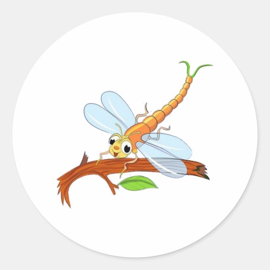 Sticker Rond libellule dorée (Devant)