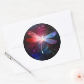 Sticker Rond libellule rouge brillante (Enveloppe)