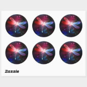 Sticker Rond libellule rouge brillante (Feuille)